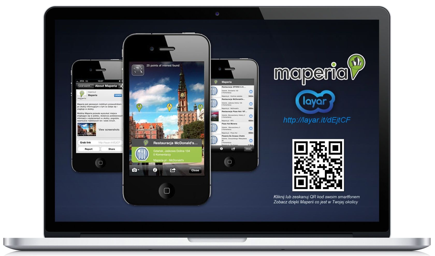 Die Maperia-Ebene in der Layar-App auf einem Smartphone