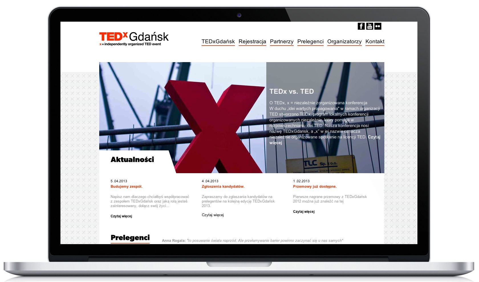 Die TEDxGdansk-Website